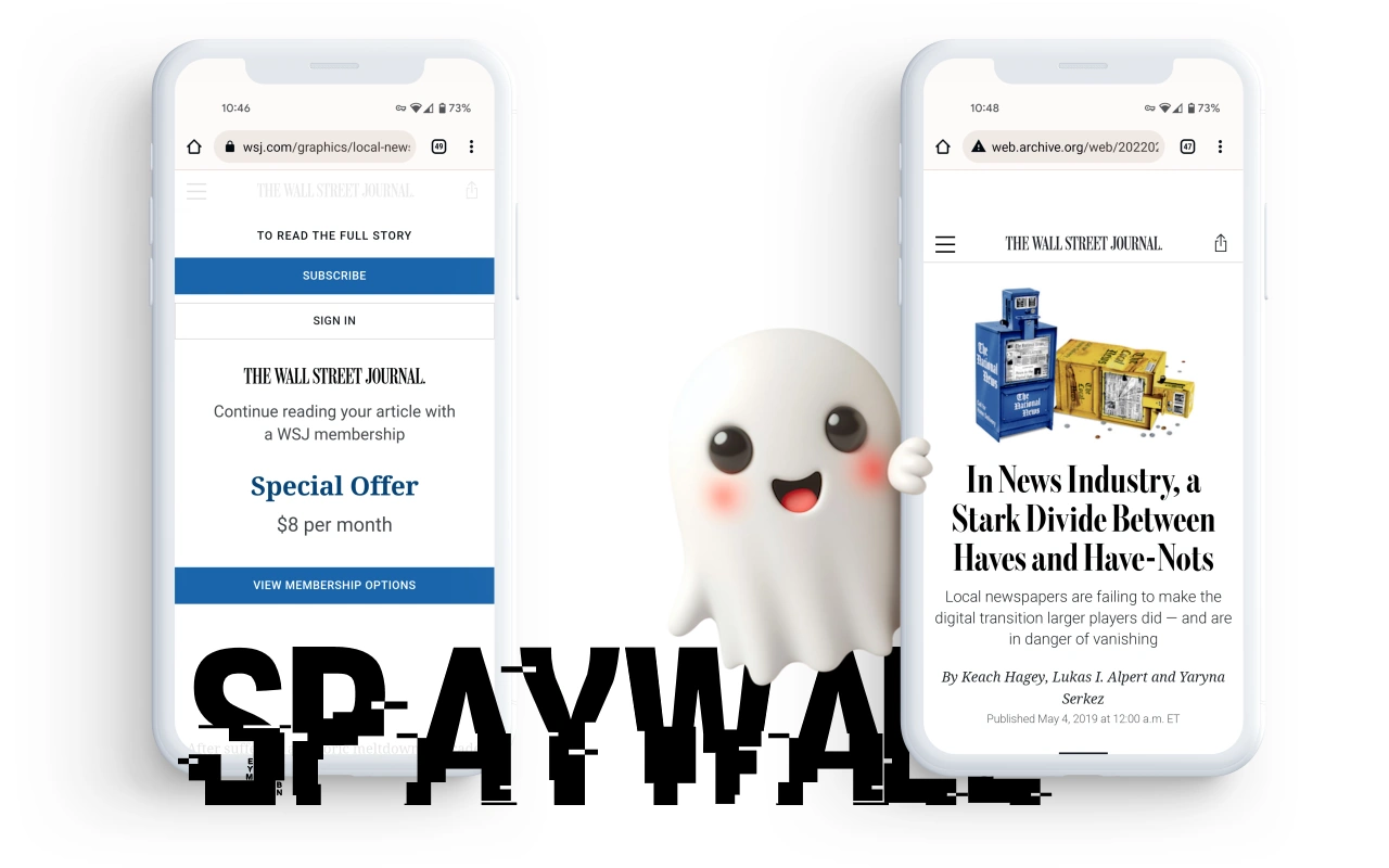 A screenshot of a browser extension and paywall bypass tool
